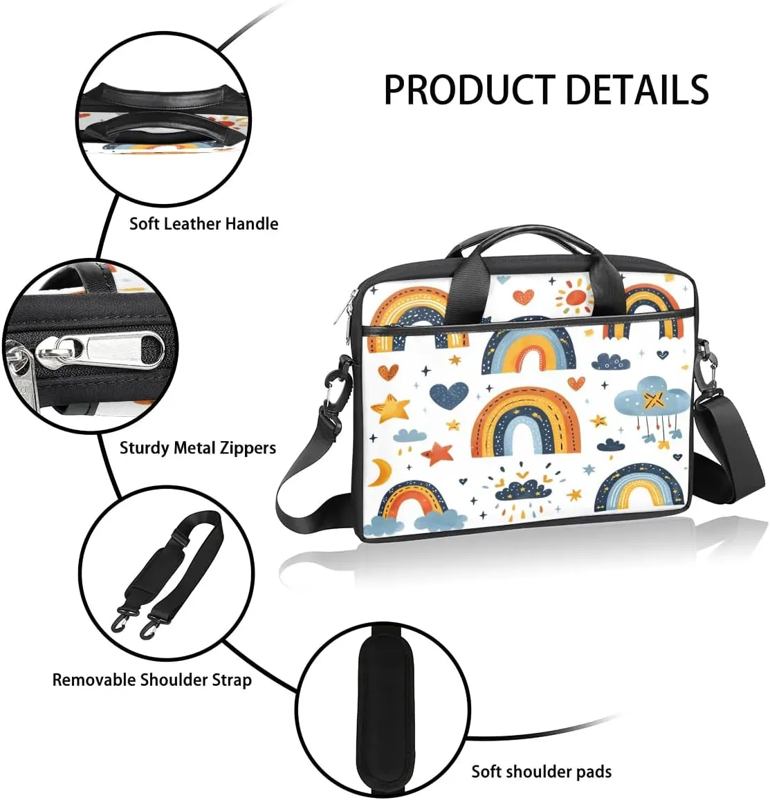 Laptop Shoulder Bag for 13-15 Inch Waterproof Laptop Sleeve Case Bag Slim Computer Carry Case Computer Cases for Laptops