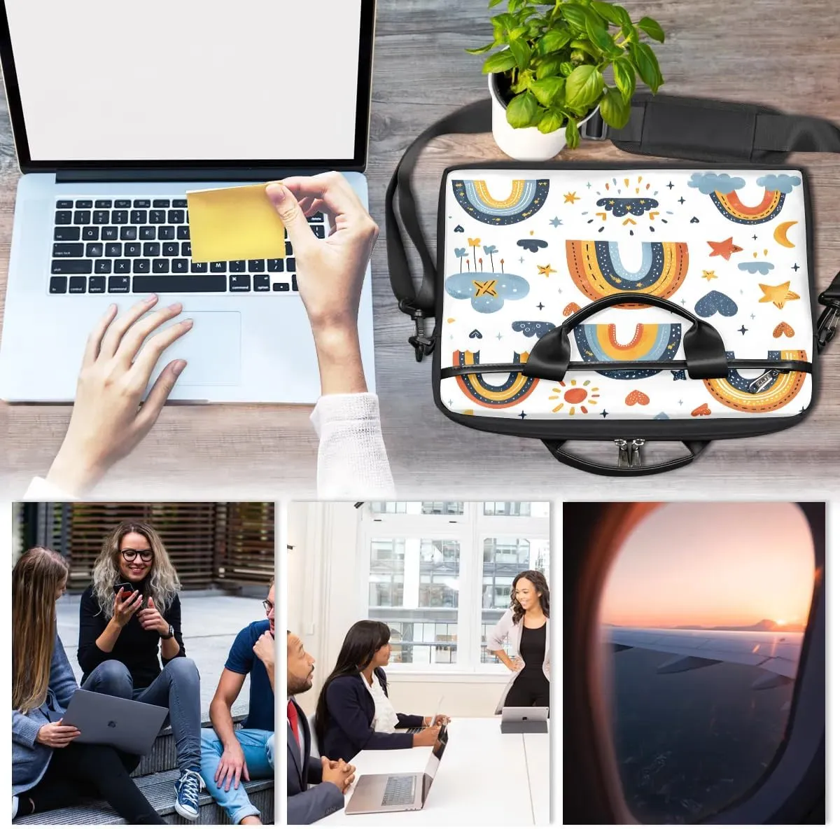 Laptop Shoulder Bag for 13-15 Inch Waterproof Laptop Sleeve Case Bag Slim Computer Carry Case Computer Cases for Laptops