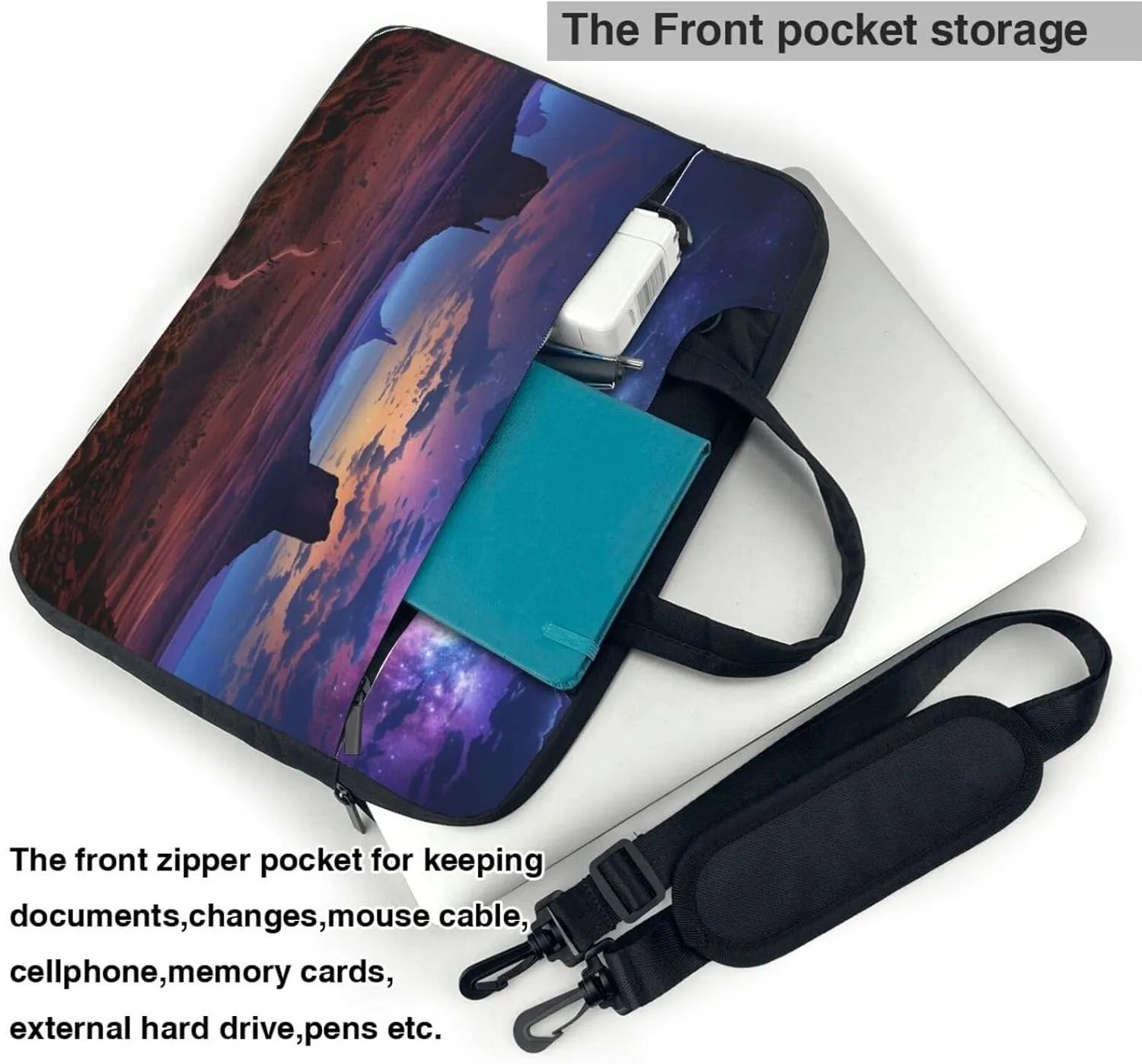 Laptop Shoulder Bag Laptop Bag Computer Bag Nebula in Desert Monument Messenger Bag for Unisex