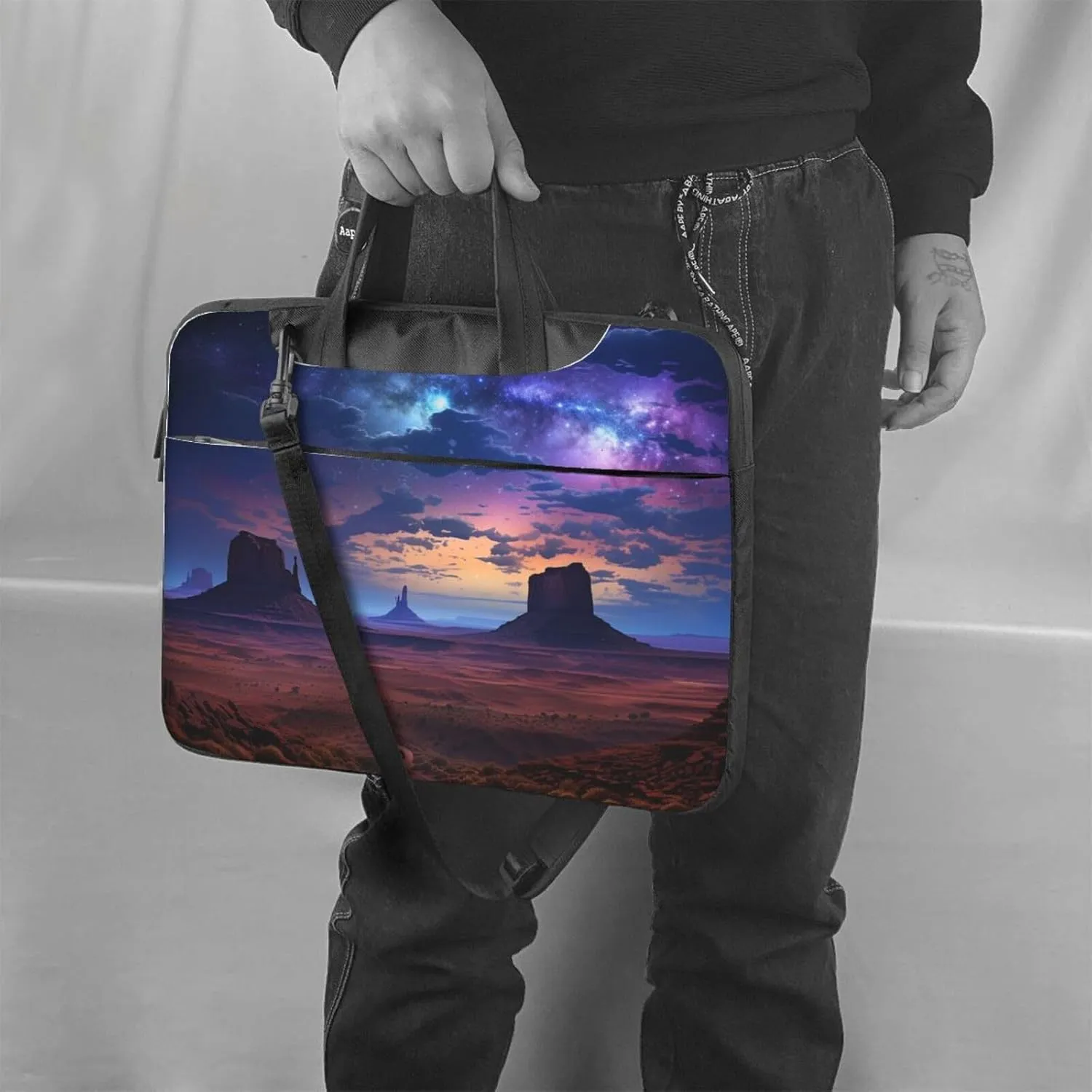 Laptop Shoulder Bag Laptop Bag Computer Bag Nebula in Desert Monument Messenger Bag for Unisex