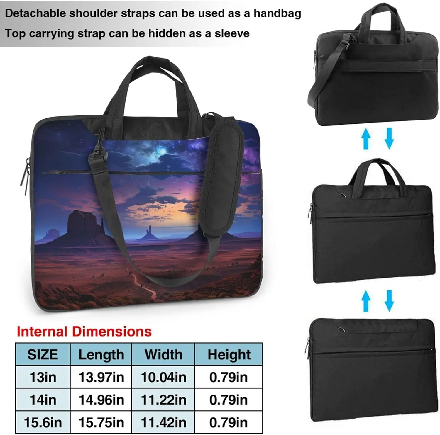 Laptop Shoulder Bag Laptop Bag Computer Bag Nebula in Desert Monument Messenger Bag for Unisex