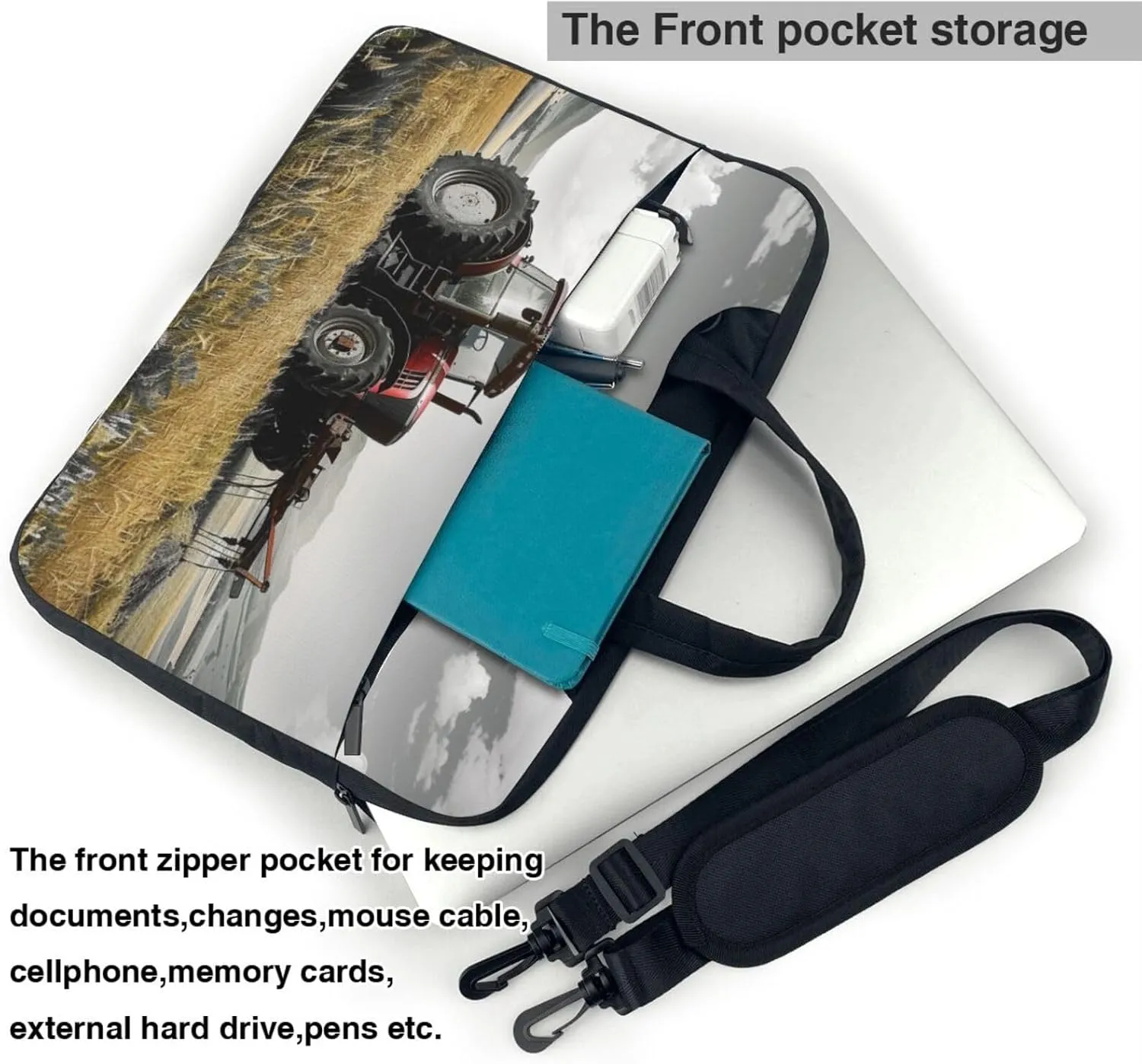Laptop Tote Bag Tractor Agriculture Quiet Printed Travel Business Computer Bag Work Bag for Men Women