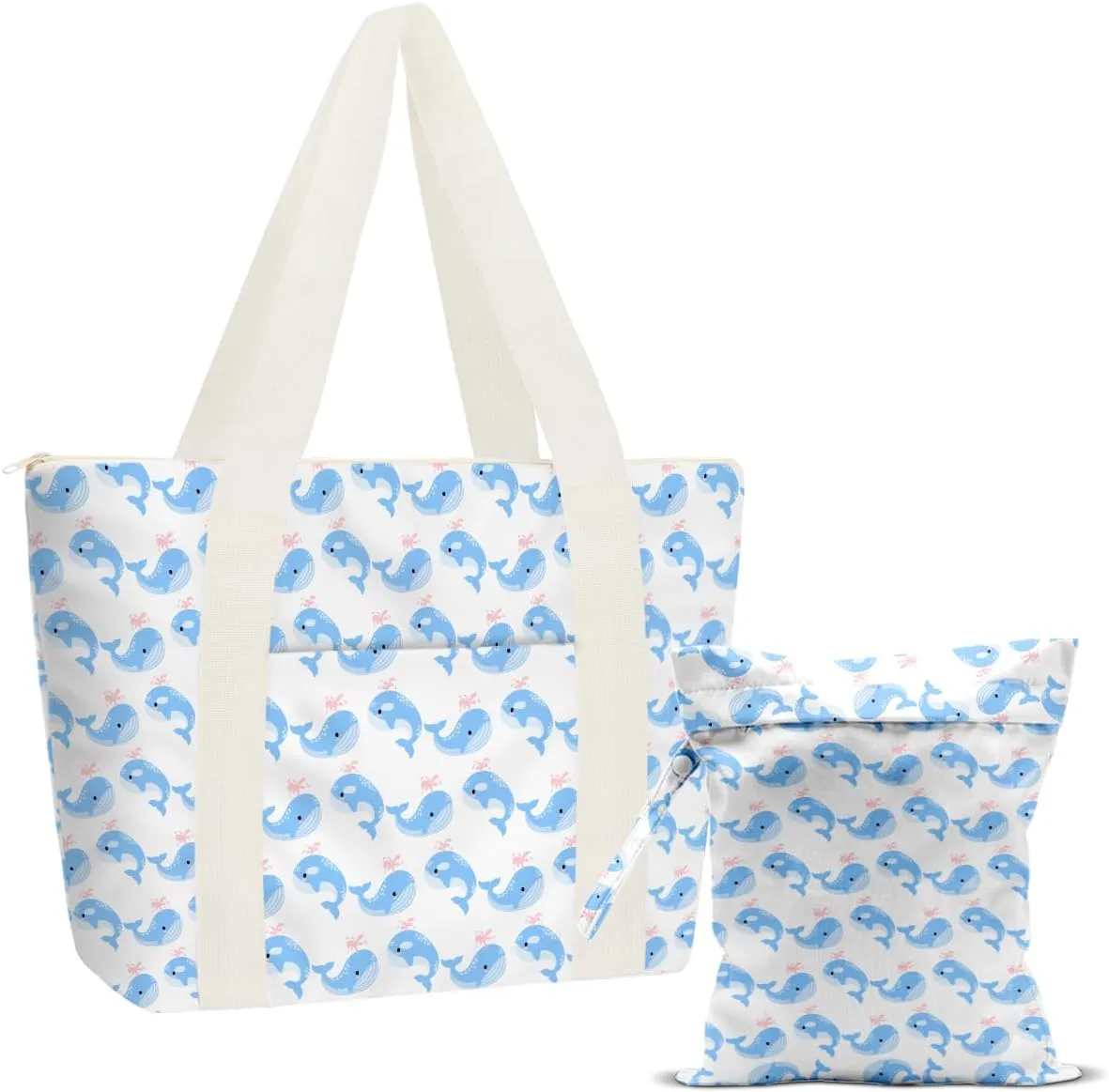 Large Beach Pool Bag And Wet Dry Bag Waterproof Sandproof Beach Laundry Tote Bags for Swimsuits for Travel for Woman