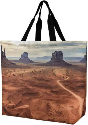 Large Capacity Tote, Monument Valley Print All-purpose Shopping Bag Reusable Grocery Bag Shopping Tote for Women One Shoulder Tote