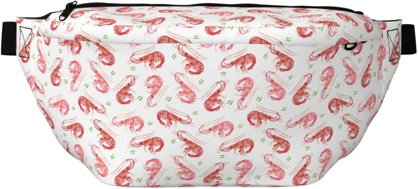Large Fanny Packs for Women Men Cross Body - Shrimp Seaweed Travel Crossbody Bags for Women Trendy, Waist Bag for WomenBelt Bag for Women Men Crossbody With Adjustable Strap