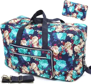 Large Foldable Travel Duffel Bag, Sports Tote Gym Bag For Women with Trolley Sleeve Weekender Overnight Carry On Checked Luggage Bag Hospital Bag Tote Shoulder Handbag Bag