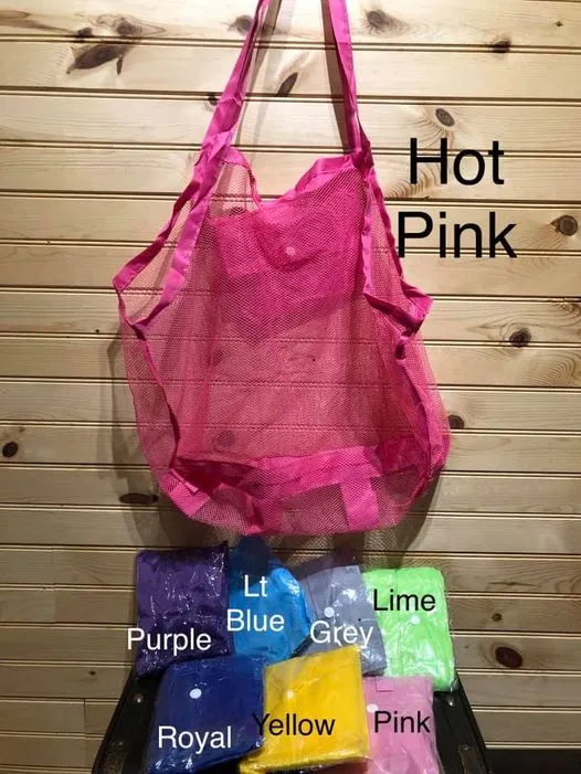 Large Mesh Beach Tote - Purple