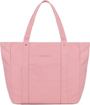 Large Tote Bag for Women with Zipper Closure and Laptop Compartment Canvas Shoulder Bag for Work Holiday and Travel