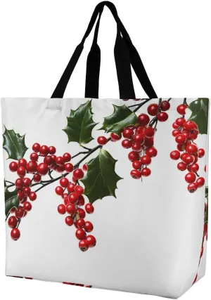 Large Tote Bag Shopping Bag with Handles Animal Cartoon Elephant Foldable Washable Heavy Duty Waterproof