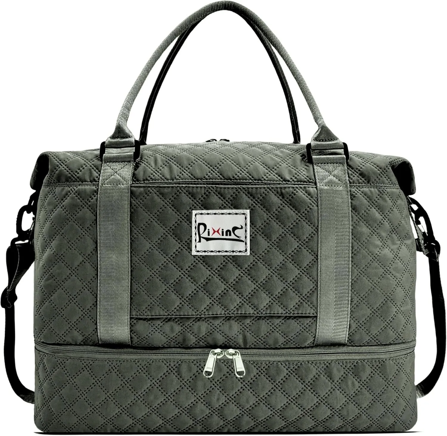 Large Travel Duffle Bag Weekender Bags for Women with Shoes Compartment, Travel Duffel Tote Carry on Overnight Bag for Travel Business Trips, Sport Yoga Gym Bag with Wet Pocket (Olive Green)