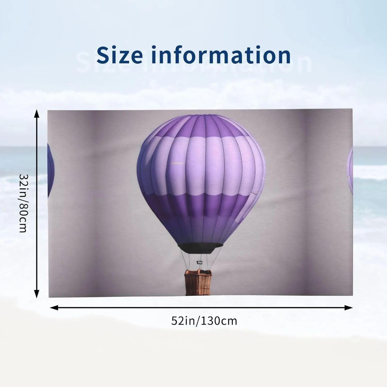 Lavender Hot Air Balloon Absorbent Quick Dry Towel for Swimmers Pool Sand Proof Beach Towels for Women Men