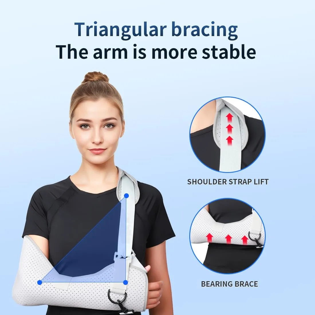 Laway Arm Sling for Women and Men,Shoulder Sling Immobilizer,Breathable Comfortable Sling Arm Shoulder Support,Adjustable Shoulder Rotator Cuff Support Brace,for Broken & Fractured Bones (Large)