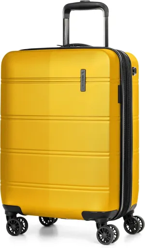 LAX Collection Hard Shell Spinner Carry On Luggage for Airplanes, Rolling Suitcase with 360-Degree Spinner Wheels, Retractable Handle, Airline Approved, 20 Inch, Yellow