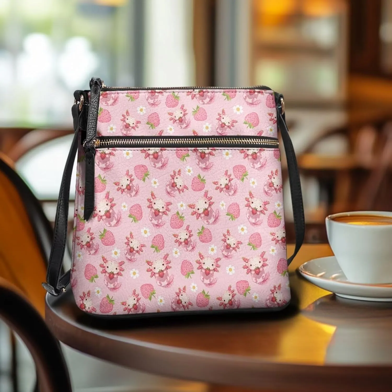 Leather Crossbody Bags for Women Large Sling Hobo Bag Trendy Messenger Bag with Zipper Closure for Dating Shopping