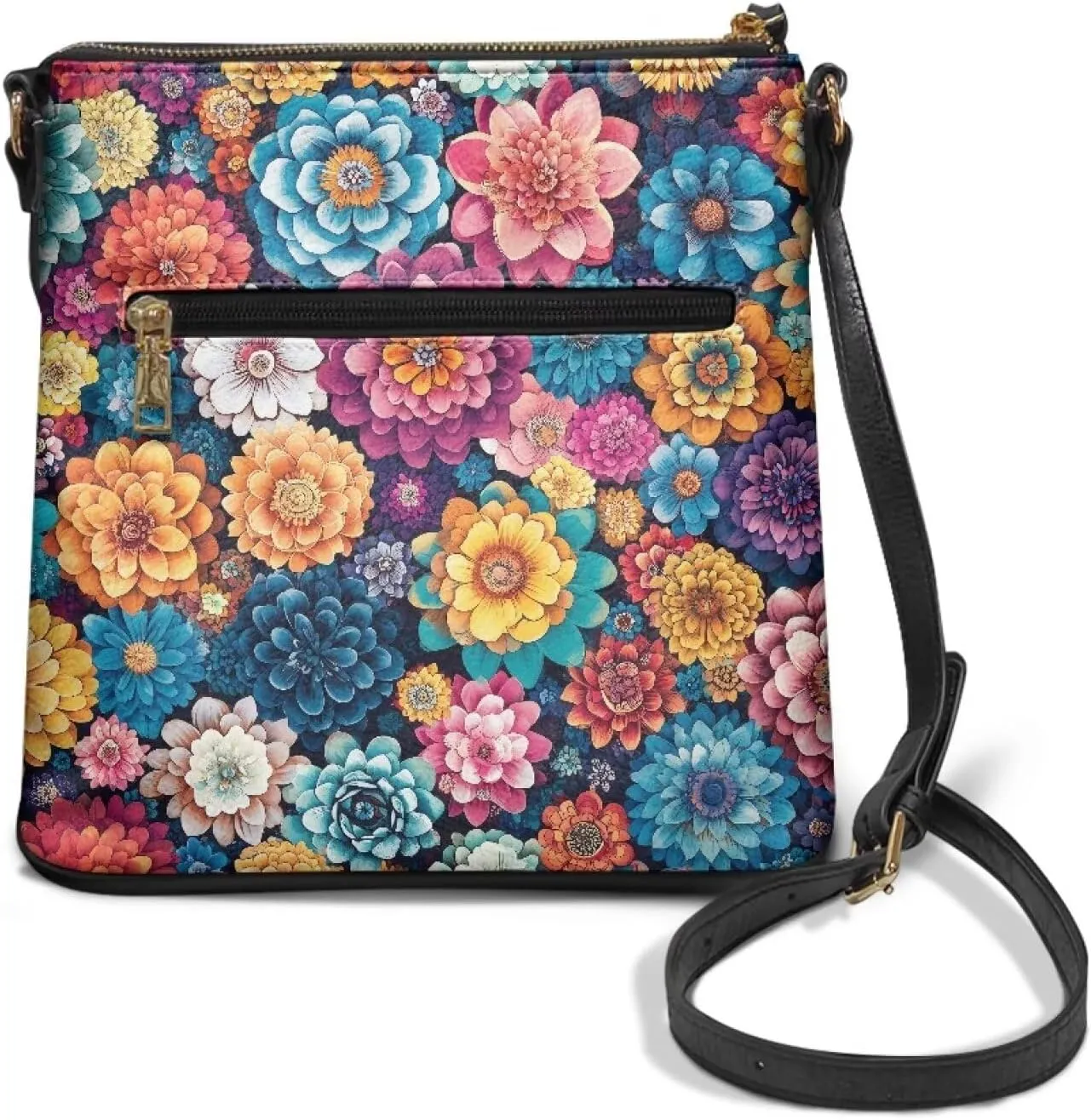 Leather Crossbody Bags for Women Large Sling Hobo Bag Trendy Messenger Bag with Zipper Closure for Dating Shopping