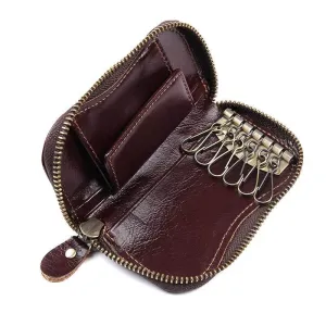 Leather Keycase Key Holder for Car Key Bag Cowhide Coin Wallet