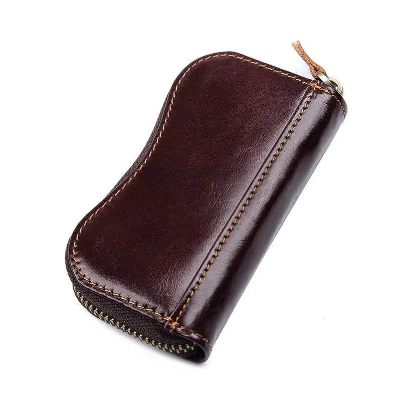 Leather Keycase Key Holder for Car Key Bag Cowhide Coin Wallet
