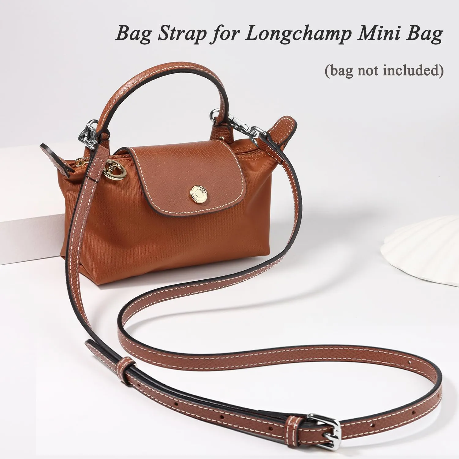 Leather Purse Straps for Longchamp Conversion Kit, Leather Handbag Crossbody Shoulder Strap Adjustable for Women