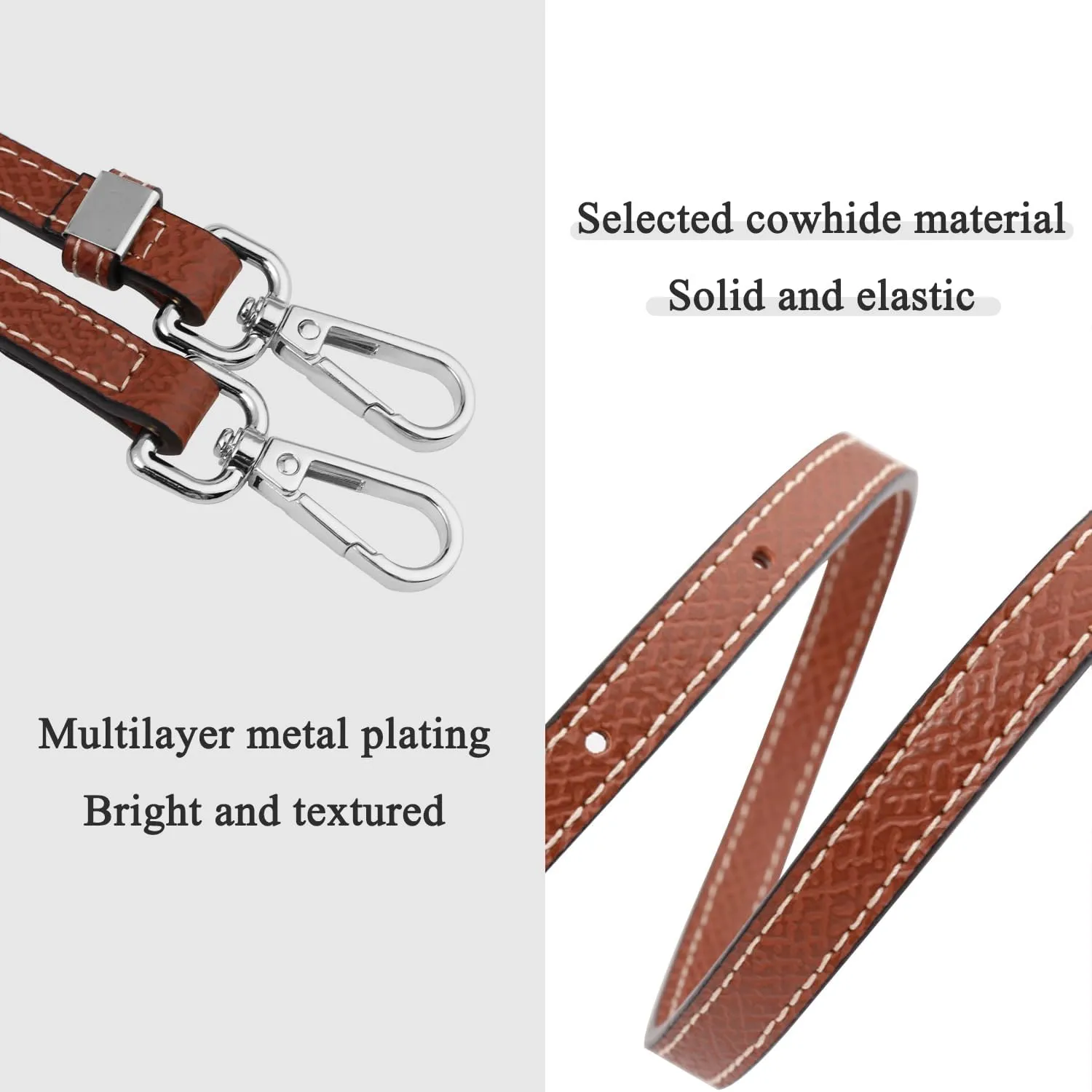 Leather Purse Straps for Longchamp Conversion Kit, Leather Handbag Crossbody Shoulder Strap Adjustable for Women