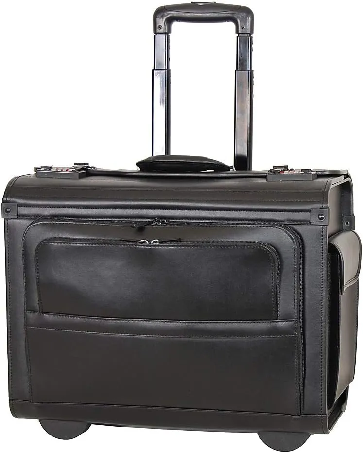 Leather Rolling Computer & Catalog Case (Black)