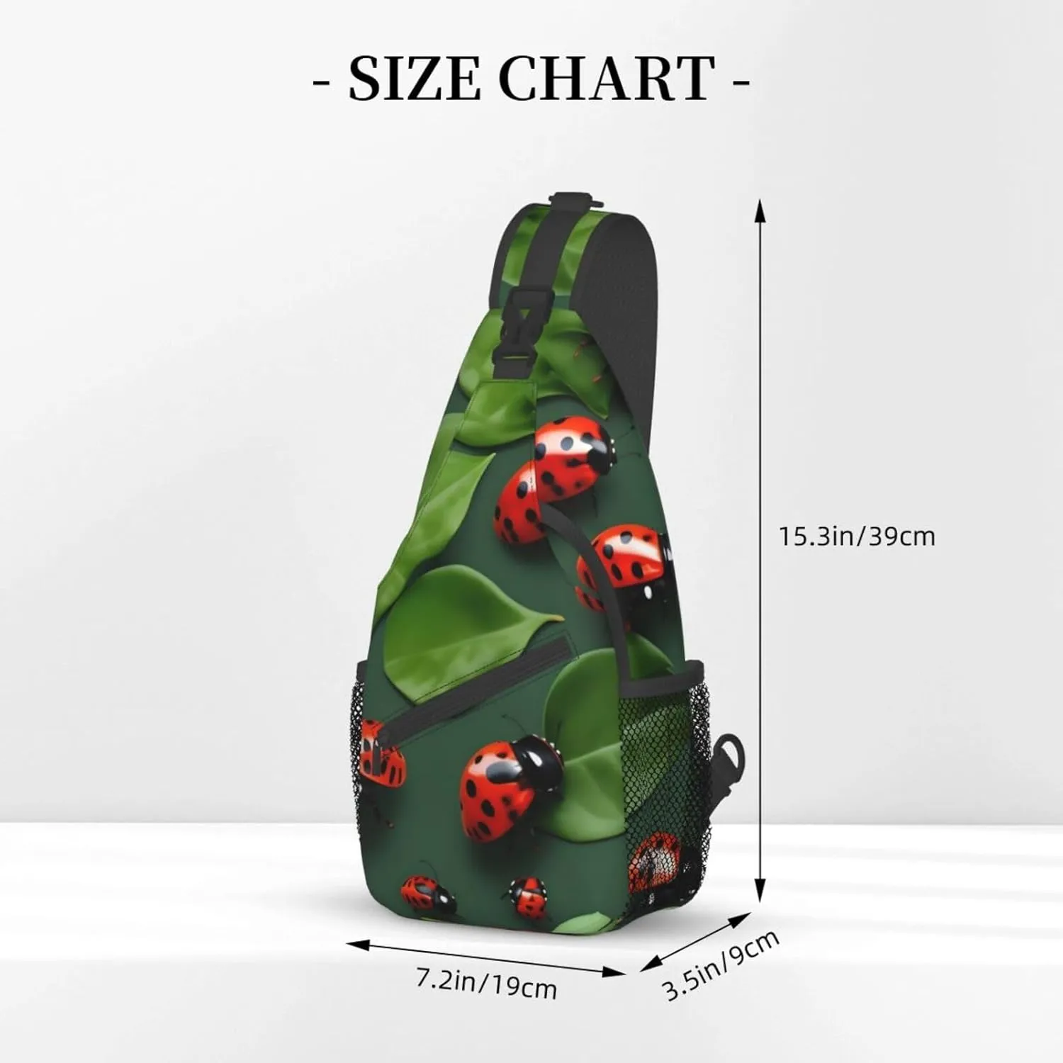 Leaves And Ladybug High Storage Capacity Chest Bag Diagonally Sling Backpack Crossbody Shoulder Bag For Men Women