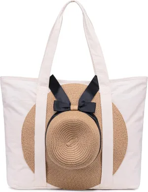 LEDAOU Beach Bags for Women, Beach Bags Waterproof Sandproof, Packable Beach Tote Bag with Zipper Travel Sports