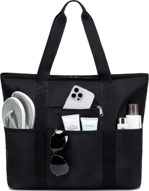 LEDAOU Large Beach Tote Bag Women Waterproof Beach Bag Sandproof Pool Bag with Zipper Travel Gym Tote Bag