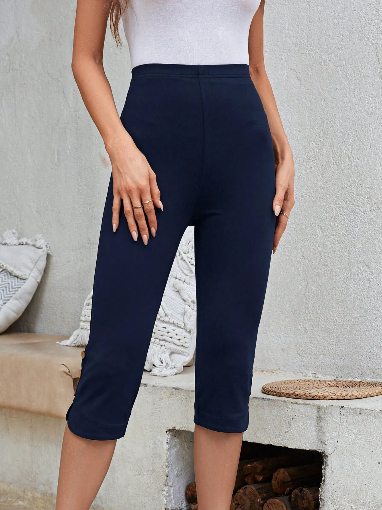 Leggings de Color Sólido para Mujeres