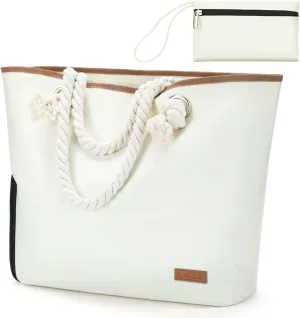 Lekesky Beach Bags for Women Large Waterproof Beach Tote Bags with Zipper Beach Bag Waterproof Sandproof Swim Pool Bag