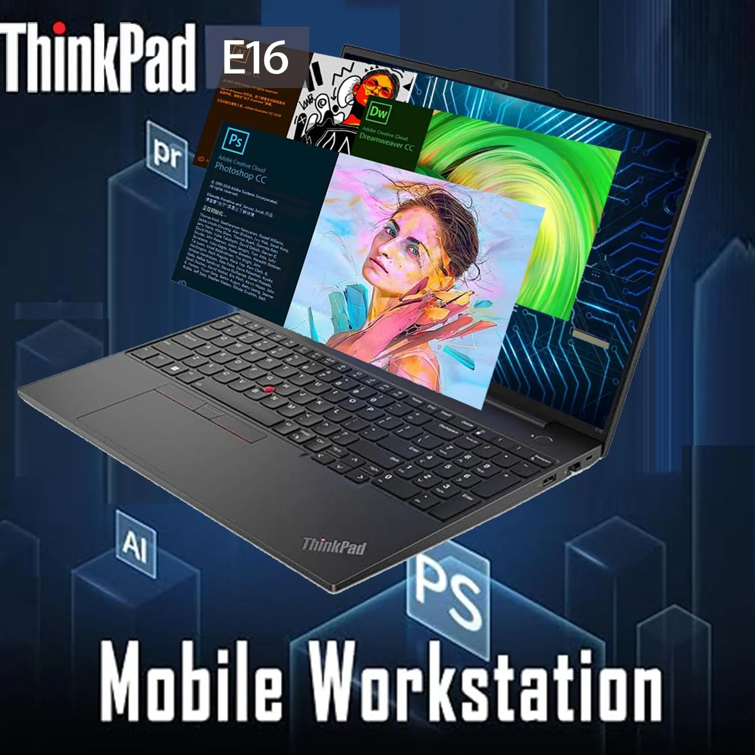 Lenovo ThinkPad E16 Business Laptop, 16" FHD  Display, Intel Core i5-13420H (Beat Ryzen 5 7530U), 16GB RAM, 512GB SSD, Backlit Keyboard, Wi-Fi 6, Windows 11 Pro, Black