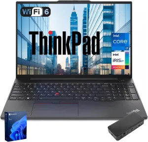 Lenovo ThinkPad E16 Business Laptop, 16" FHD  Touchscreen, Intel Core i7-1355U, 16GB RAM, 1TB SSD, Fingerprint, Backlit, HDMI, Wi-Fi 6, Windows 11 Pro, Bundle with Targus USB-C 100W Docking Station