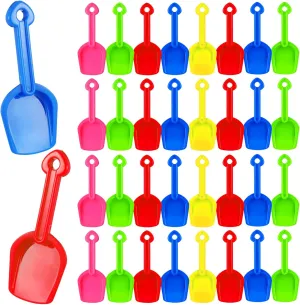 Lenwen 48 Pieces Mini Sand Shovel 7.68 Inch Beach Toy Plastic Beach Shovel Colorful Toy Scoop for Garden Gardening Shoveling Digging, 5 Colors