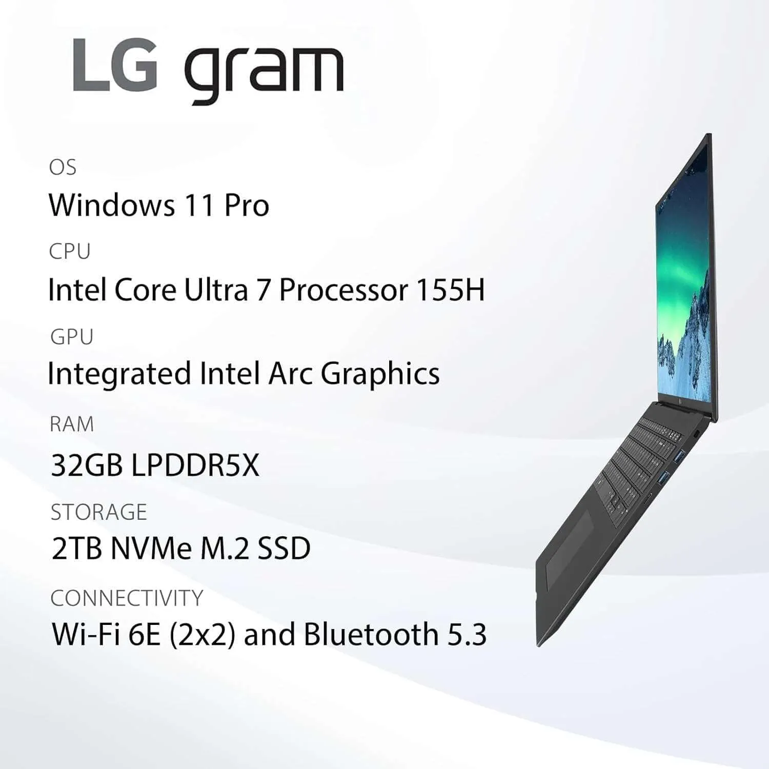 LG Gram 16 Touchscreen Laptop - Windows 11 Pro • 2024 Office Lifetime • 16" WQXGA • Intel 16-Core Ultra 7 155H (Up to 4.8GHz) • Intel Arc Graphics • 32GB RAM • 8TB SSD • Backlit KB • w/DVD Drive