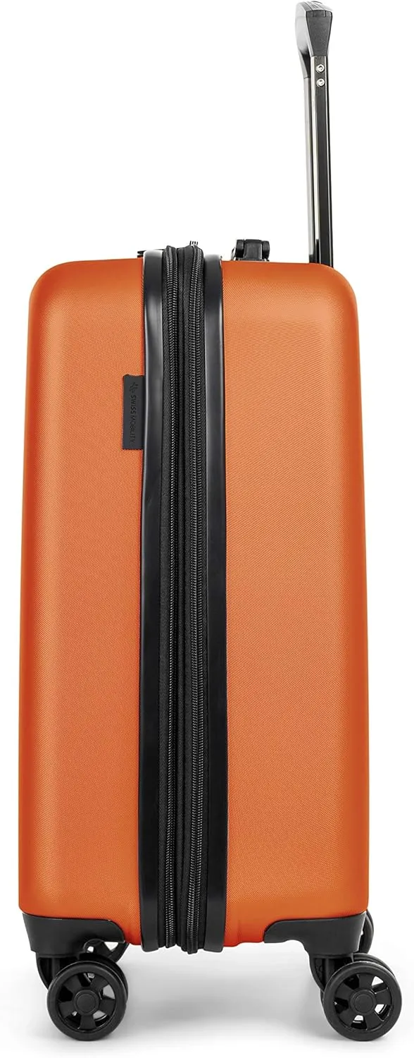 LGA Collection Hard Shell Spinner Carry On Luggage for Airplanes, Rolling Suitcase with 360-Degree Spinner Wheels, Retractable Handle, Airline Approved, 20 Inch, Orange