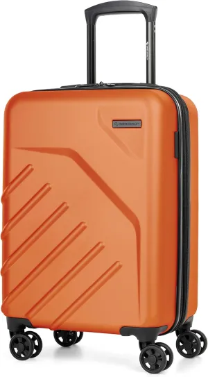 LGA Collection Hard Shell Spinner Carry On Luggage for Airplanes, Rolling Suitcase with 360-Degree Spinner Wheels, Retractable Handle, Airline Approved, 20 Inch, Orange
