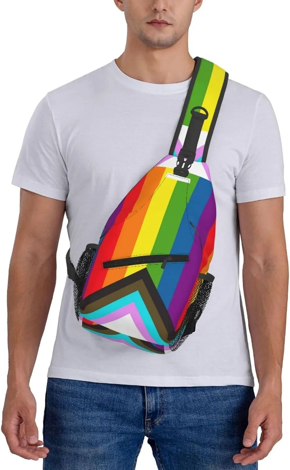 Lgbt Pride Rainbow Gay Flag Chest Sling Bag Crossbody Shoulder Backpack Bag Gym Cycling Daypack Travel Hiking Cross Bag