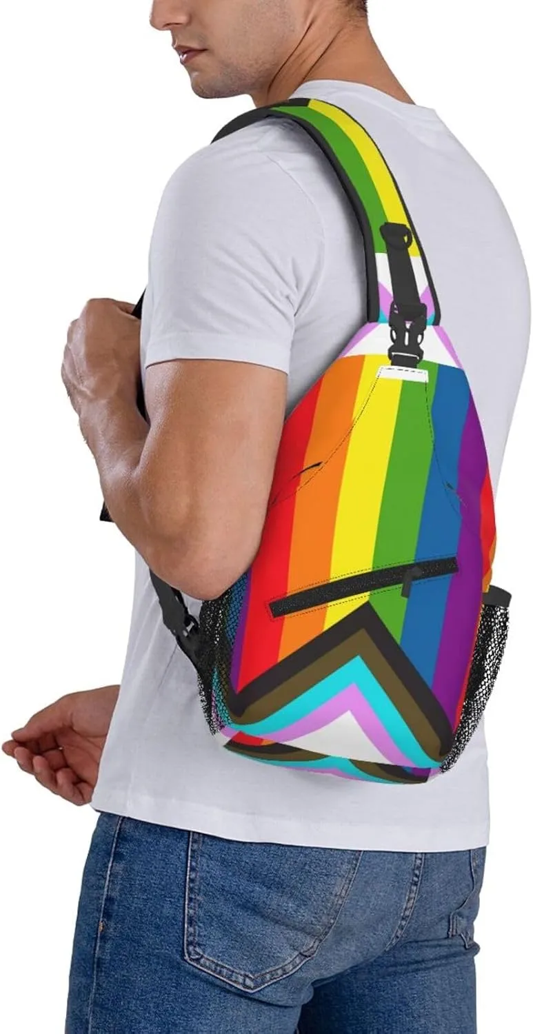 Lgbt Pride Rainbow Gay Flag Chest Sling Bag Crossbody Shoulder Backpack Bag Gym Cycling Daypack Travel Hiking Cross Bag