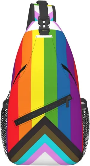 Lgbt Pride Rainbow Gay Flag Chest Sling Bag Crossbody Shoulder Backpack Bag Gym Cycling Daypack Travel Hiking Cross Bag