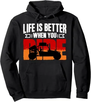 Life Better Sand Beach Sand Race Rail Racing Car Dune Buggy Pullover Hoodie