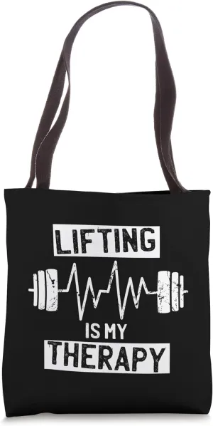 Lifting Is My Therapy - Funny Gym Workout Tote Bag