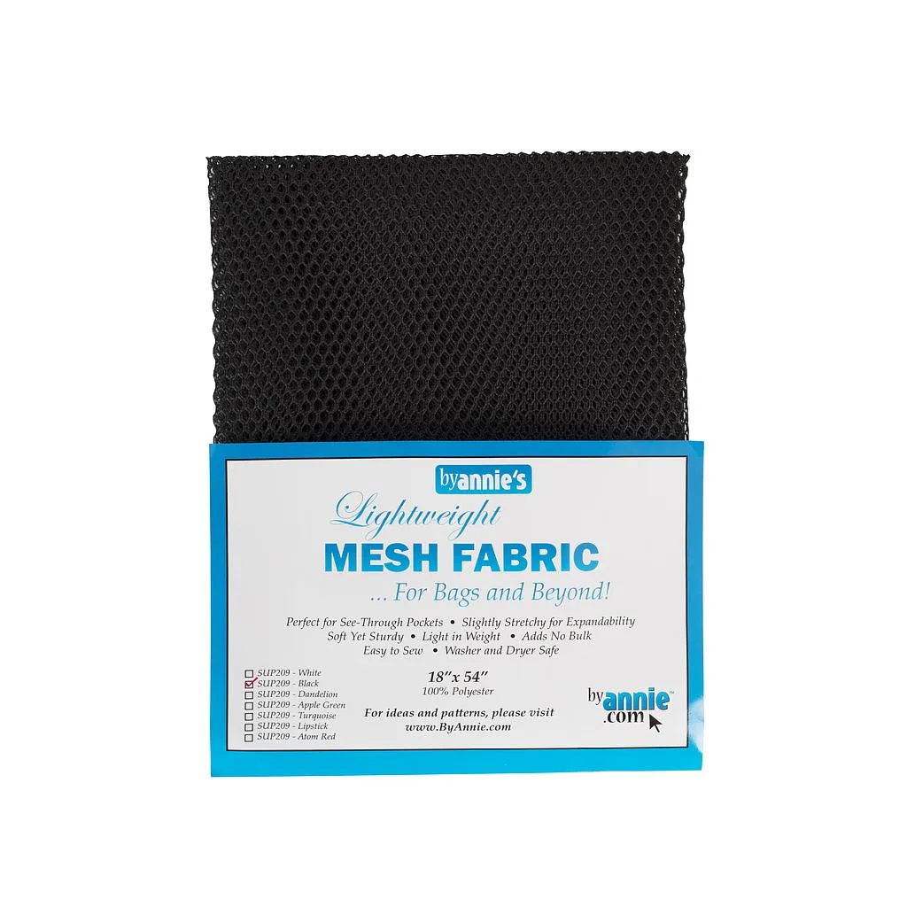 Lightweight Mesh Fabric Black  byAnnie