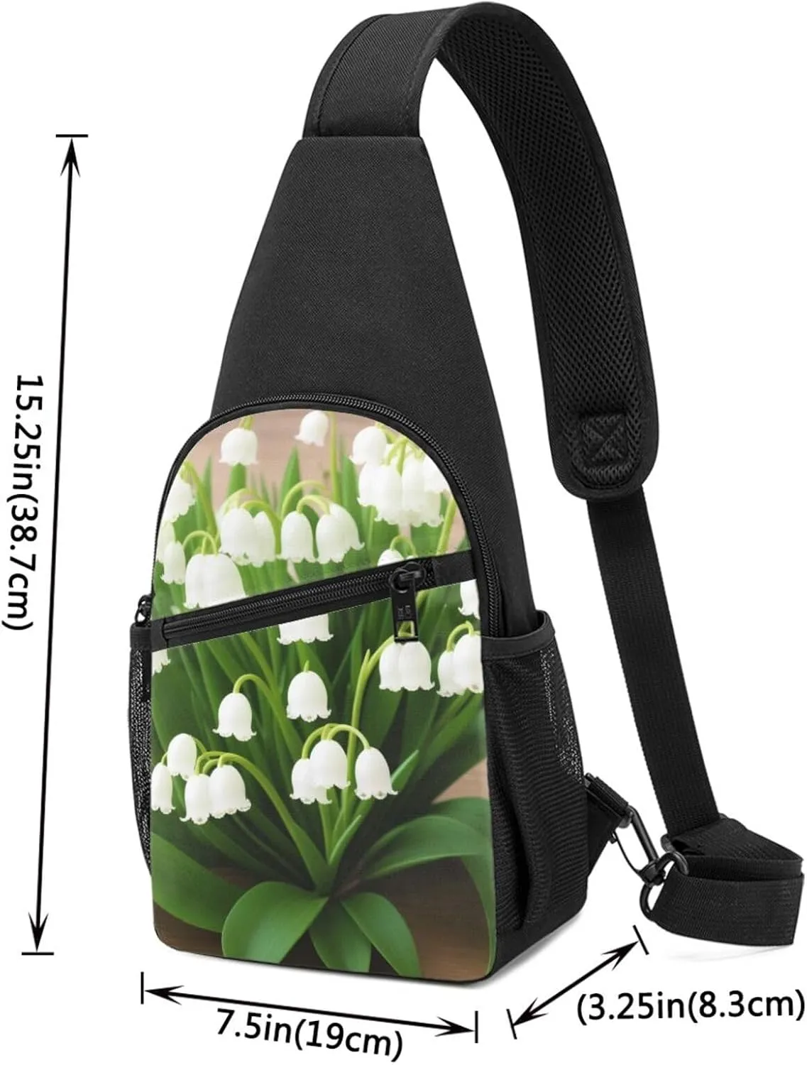 Lilies Of The Valley Sling Bags For Man And Women Crossbody Chest Bag Shoulder Bag For Casual Sport Daypack