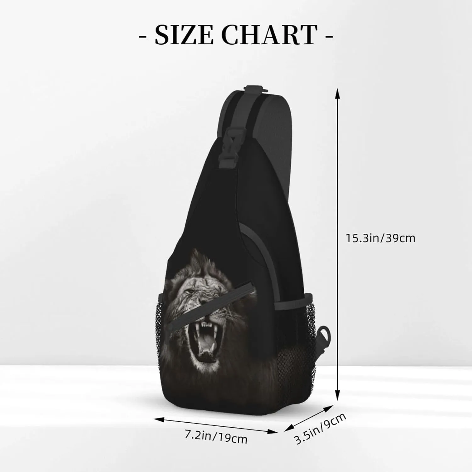 Lion Shoulder Bag Mens Sling Backpack Daypack Casual Backpack Hiking Bag Cool Backpack Bag