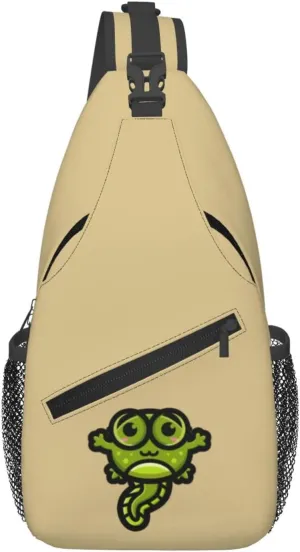 Little Jumping Frog With Glasses Crossbody Bags For Women Men Chest Backpack Gym Shoulder Bag Travel Outdoor Sports Casual Crossbody Bags