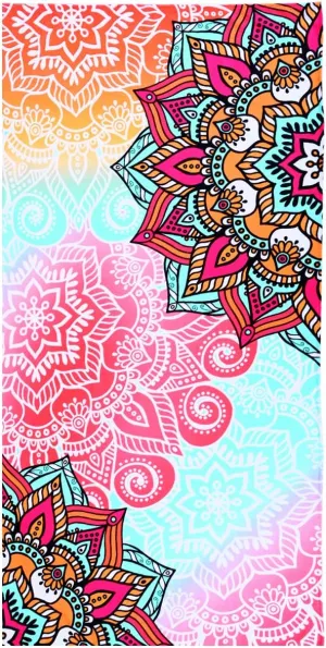 LIVILAN Pink Mandala Beach Towel Blanket for Girls Women, Soft Lightweight Microfiber Quick Dry and Sand Free Boho Towel, Thin Bohemian Pool Swim Bath Shower Beach Towel Mandala Gift, 30x60 inch