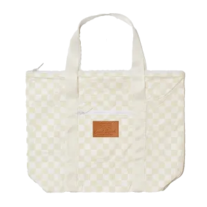 Local Beach: Checker Shoulder Water Resistant Tyvek Tote Bag