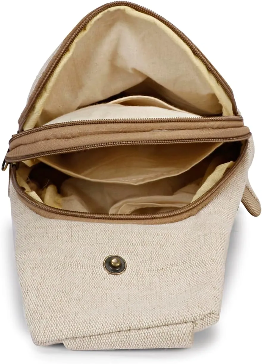 LONGING TO BUY Hemp Sling Backpack- Hemp Cross body Bag- Hemp Shoulder Backpack Adjustable Strap for Men & Women (Designed-Owl)
