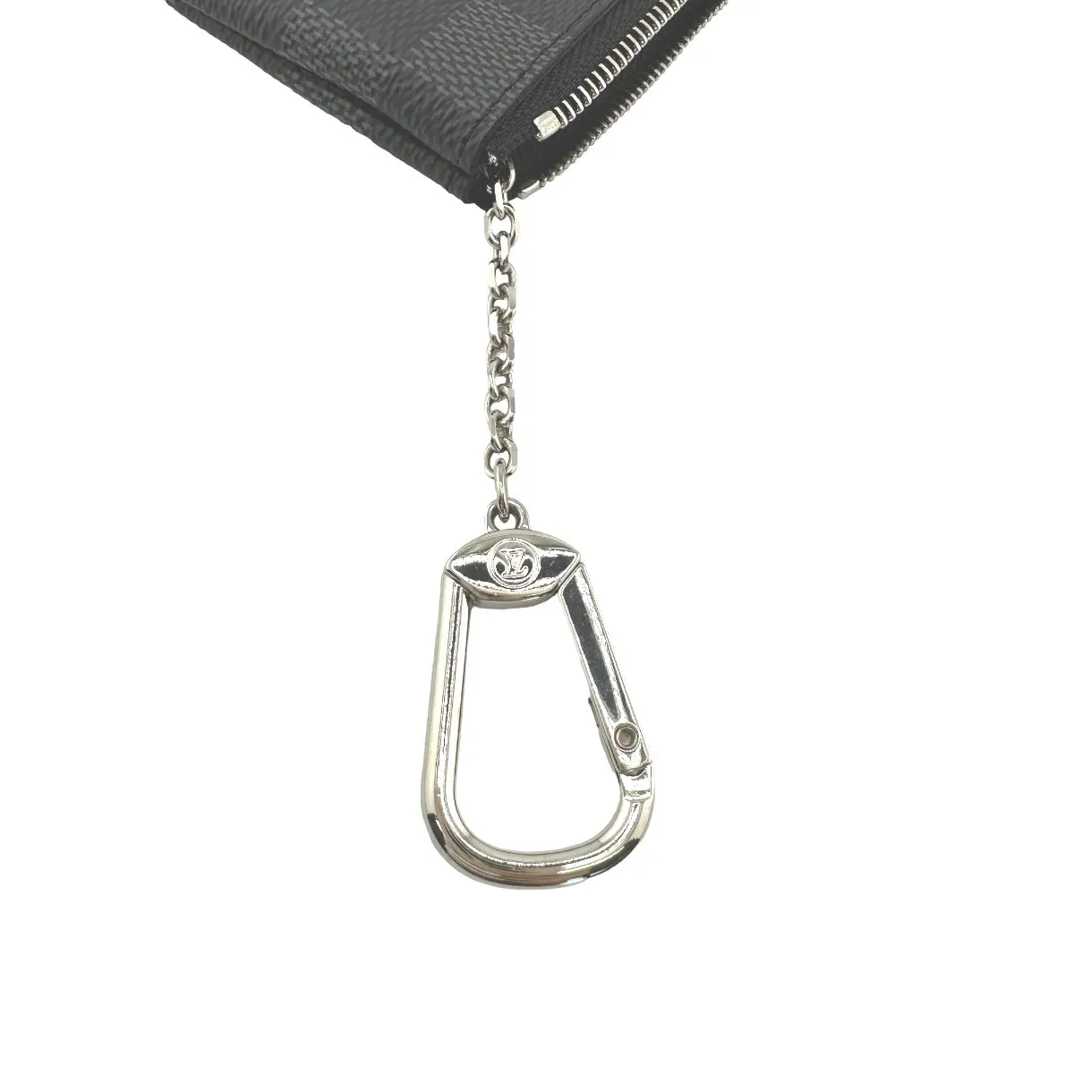 LOUIS VUITTON Key case Key holder  N60155 Damier Grafitto Canvas gray Key case Key holder for coin pocket Graphite Pochette Cre mens Used