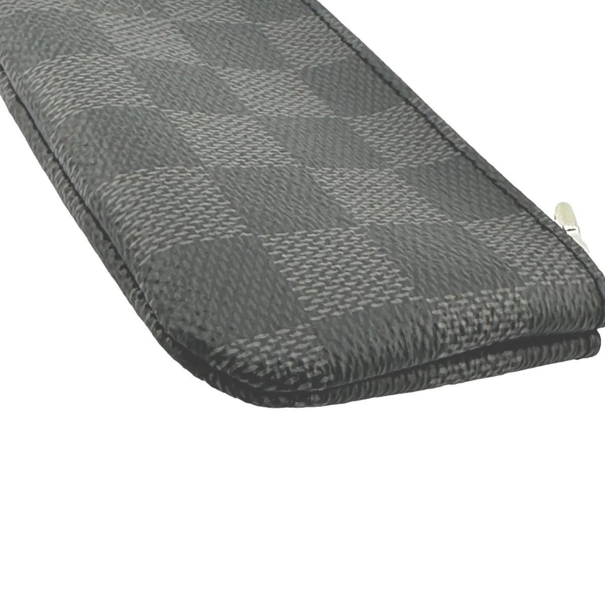 LOUIS VUITTON Key case Key holder  N60155 Damier Grafitto Canvas gray Key case Key holder for coin pocket Graphite Pochette Cre mens Used