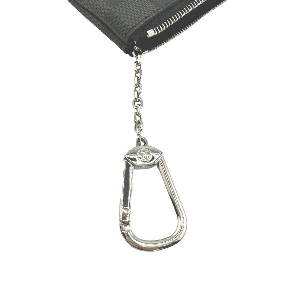 LOUIS VUITTON Key case Key holder  N60155 Damier Grafitto Canvas gray Key case Key holder for coin pocket Graphite Pochette Cre mens Used